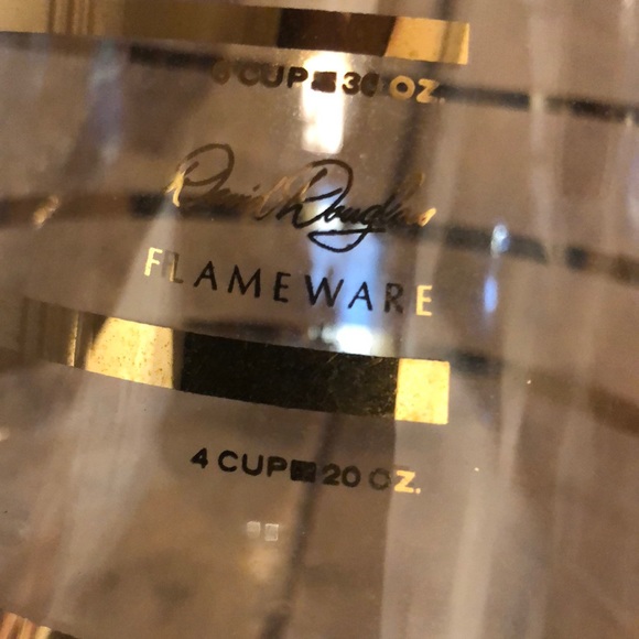 Vintage Mid Century Modern David Douglas Flameware Coffee Carafe Gold Striped - Picture 3 of 9